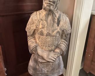 Large Chinese terracotta figure of a warrior.