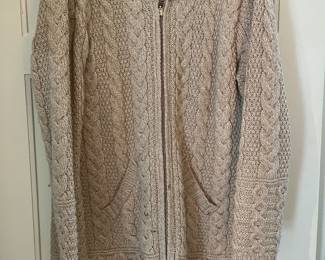 100% merino wool sweater by Aran Crafts (Ireland).
