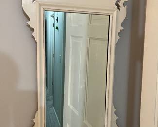 Vintage wood wall mirror, painted.