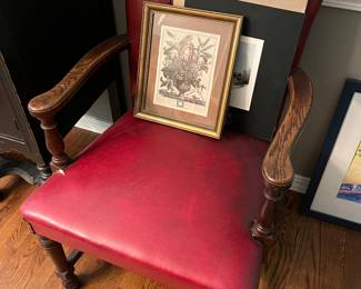 Antique leather executive/office chair.