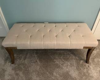 Upholstered bench (cream/tan).
