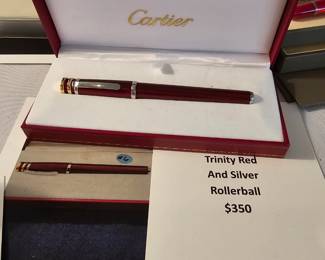 Cartier Trinity Red and Silver Rollerball