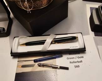 Cross Medalist Green/Gold Rollerball now $30