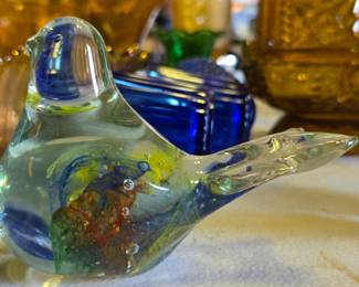 Art Glass bird paperweights 