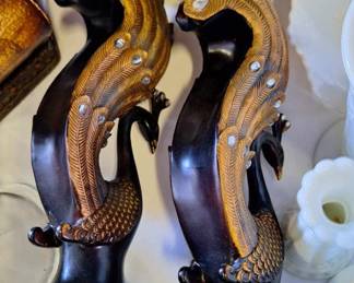 Peacock candle holders
