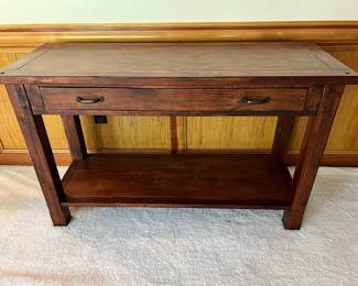 Rustic Dark Pine Wood Sofa/Console Table