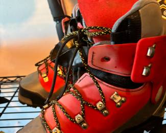 Red Gray Mountaineering Boots