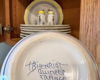 Quimper Henriot Femme Dinnerware Set - Made in France