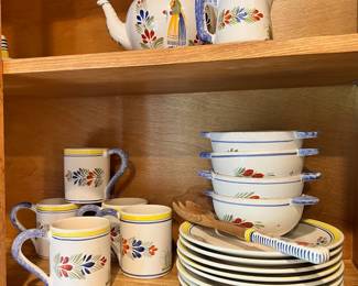 Quimper Henriot Femme Dinnerware Set - Made in France