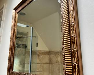 Abstract Design Gold Tone Wall Mirror