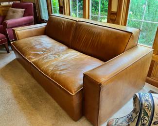 Cognac Leather Sofa