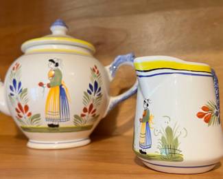 Quimper Henriot Femme Dinnerware Set - Made in France