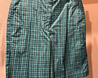 Teal/Black Plaid Shorts