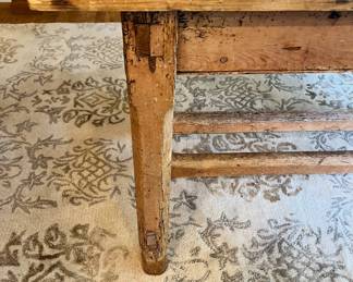 Rustic Pine Dining Table with Glass Top