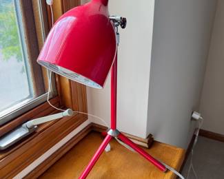 Intertek Red Gooseneck Desk Lamp