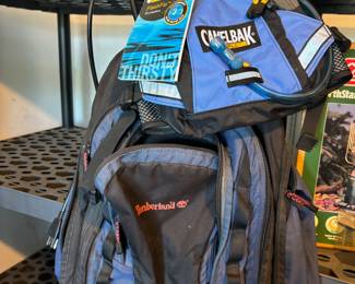 Blue/Black Timberland Backpack, Camelbak Flashflo Hydration Pack