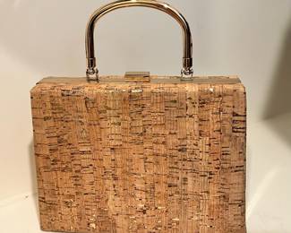 Gold Inlay Cork Handbag