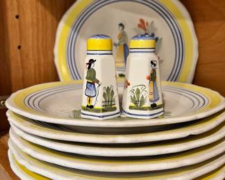 Quimper Henriot Femme Dinnerware Set - Made in France