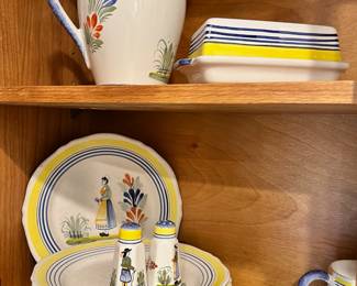 Quimper Henriot Femme Dinnerware Set - Made in France