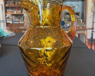 Mid Century Modern amber glass pitcher