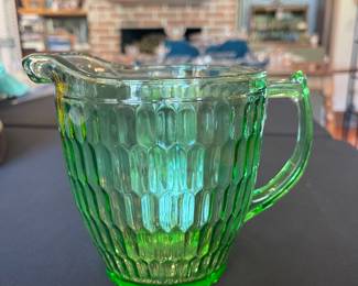 Mid Century Modern uranium glass pitcher 