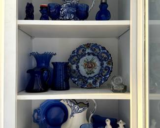 Lots of blue glass. Denmark, China, Japan, England