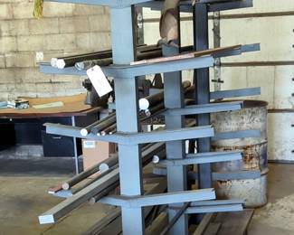 Hand Crafted Cantilever Material Rack, 80" x 71" x 32"