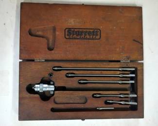 Starrett Micrometer Set, No 124, In Wood Case