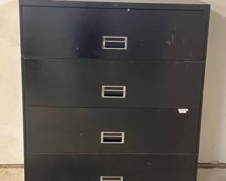 large metal file cabinet.  works great.