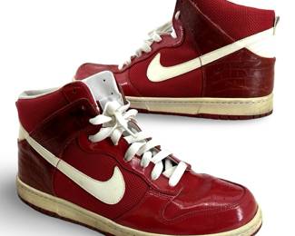 Classic Red & White Nike Dunk High Sneakers