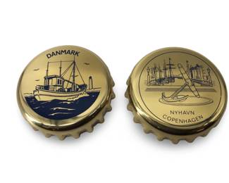 (2) 1981 Georg Jensen Denmark Large Bottle Caps