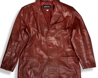 XXL Vintage Whet Blue Red Leather Jacket
