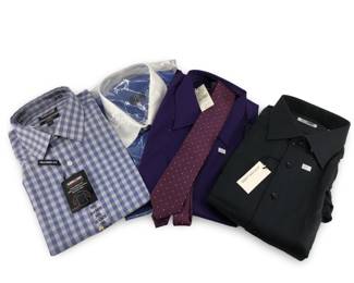 (5pc) 4 New Long Sleeve Men’s Dress Shirts/Tie