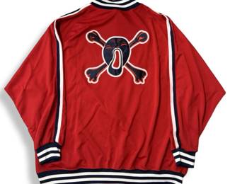 4XL Striking Red Retro Track Jacket w Skull Back