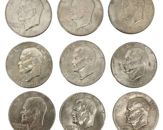 9pc Collection of Eisenhower Dollars (1972-1978)