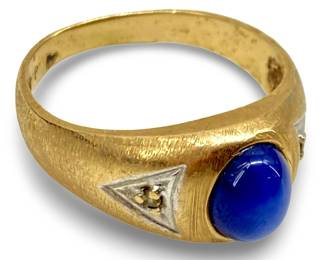 10K Gold Sapphire & Diamond Ring
