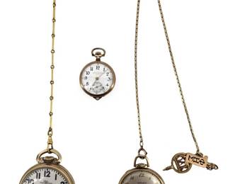 (3) Vintage Pocket Watches Gruen/Ball/Goodnough