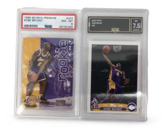 (2) Graded Kobe Bryant Cards 1 Rookie PSA 8