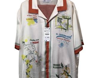 (2pc) New Zara Silk Shirt/Mondo Linen Pants