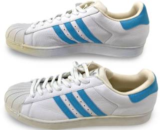 Adidas Superstar II White and Blue Sneakers