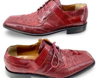  Red Lizard & Alligator Leather Dress Shoes