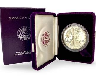 1986 One Ounce 999 Proof Silver American Eagle