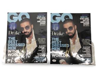 (2) Aubrey Drake Graham Autographed GQ Photos