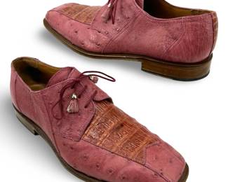 David Eden Pink Textured Dress Shoes