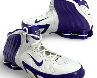 Nike Shox White & Purple Basketball Sneakers