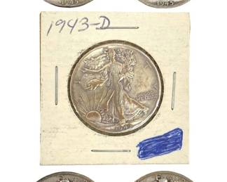 5-Piece Walking Liberty Half Dollar Collection