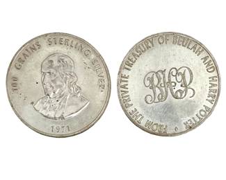 1971 Benjamin Franklin 100 Grains Sterling Coins