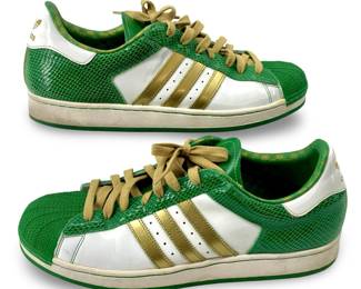 Adidas Superstar 1 Green and Gold Sneakers