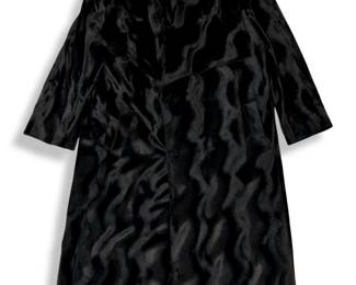 Luxurious Panzai Black Velvet Fur Jacket