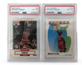(2) PSA Graded Fleer/Skybox Michael Jordan Cards